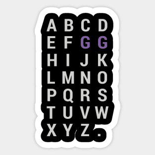 GG Alphabet Good Game Sticker